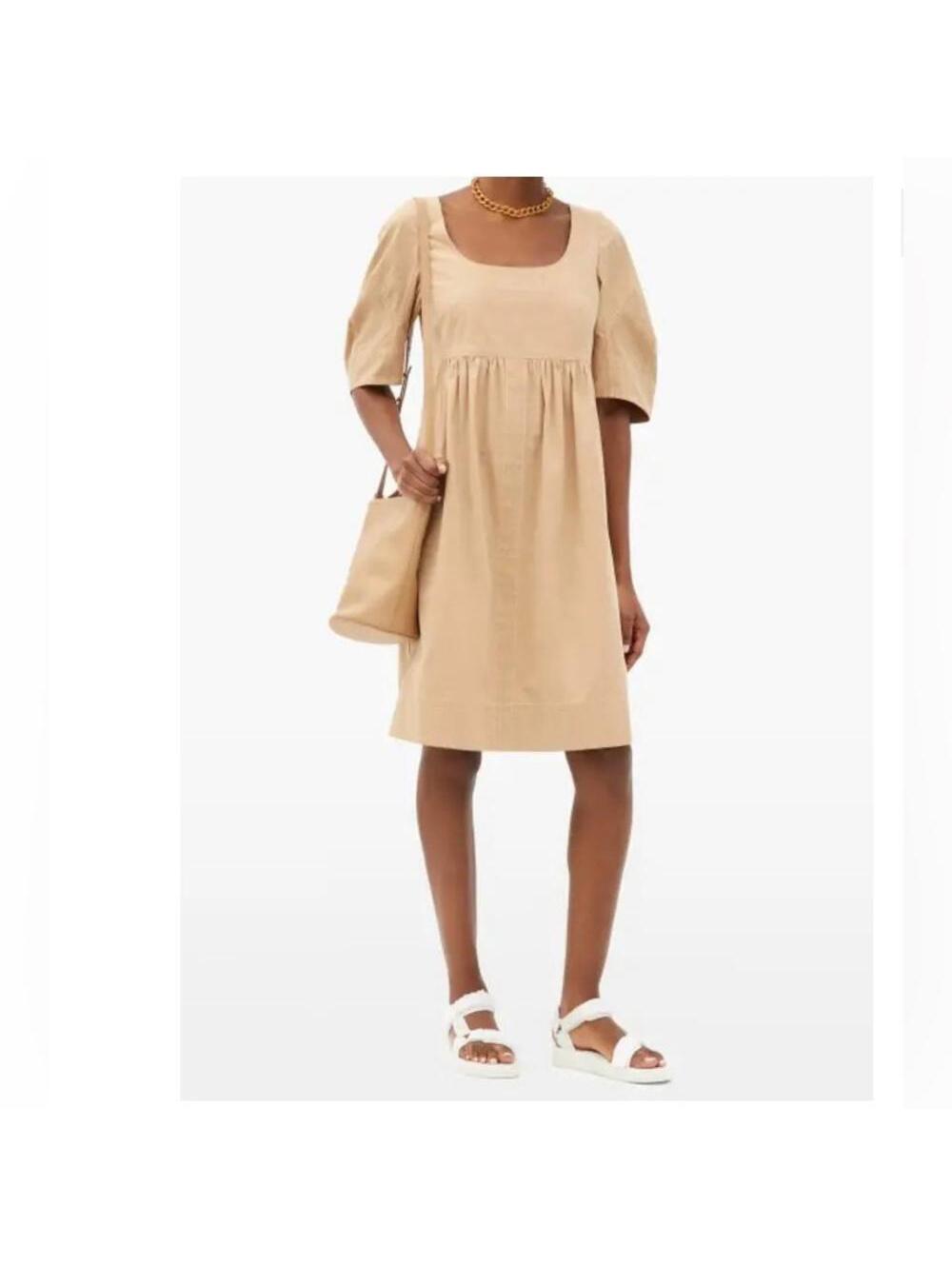 NWT Lee Mathews Square Neck Top Stitched Dress